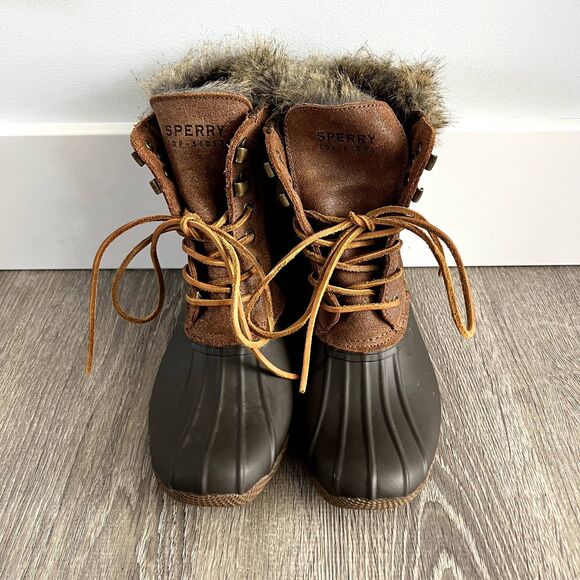 Sperry Top-sider Water Duck Boot Suede Faux Fur - Picture 9 of 10